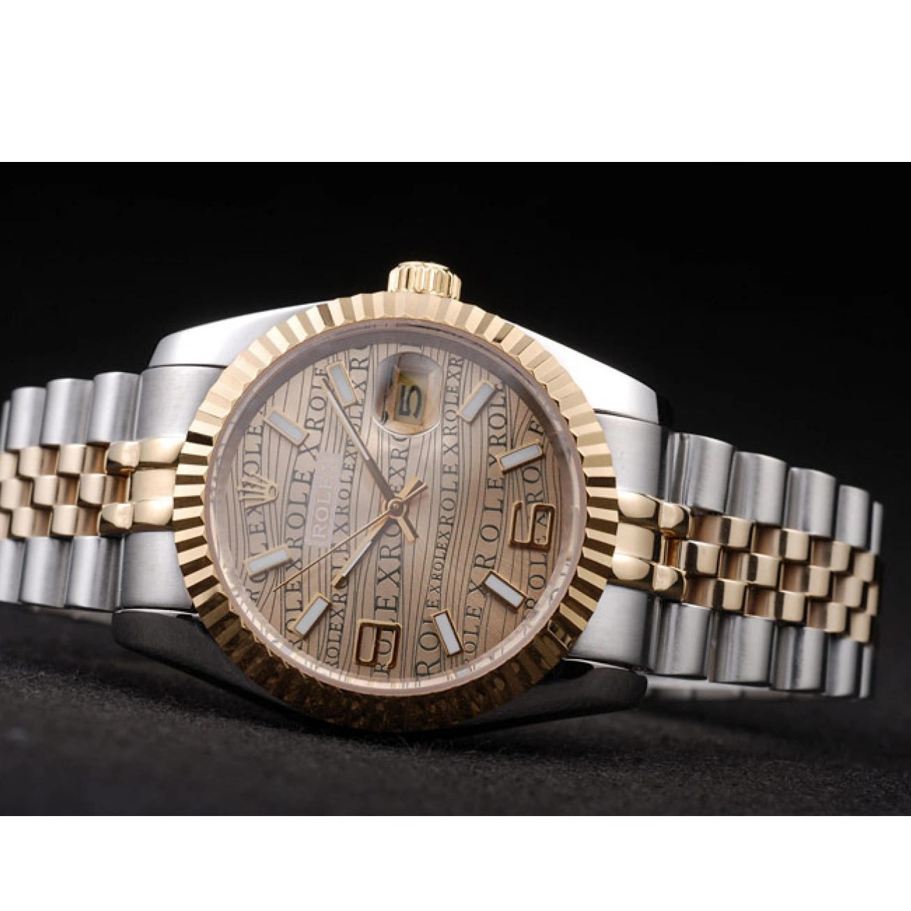 Rolex aaa copy Steel 18k Rolex Gold Stainless Two DateJust PlatedGold Dial Tone 0814
